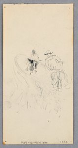 Rysunek, Ściana zewnętrzna: Wykusz, balkon i gzyms (recto); Dwie postacie i niezidentyfikowane linie (verso), 1882 r. autorstwa Robert Frederick Blum
