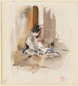 Japońska dziewczyna szyjąca autorstwa Robert Frederick Blum
