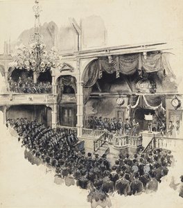 Scena otwarcia japońskiego parlamentu, 1890 autorstwa Robert Frederick Blum