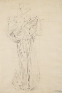 Study for Moods to Music, 1893-95 (grafit z żółtym ołówkiem na jasnożółtym papierze) autorstwa Robert Frederick Blum