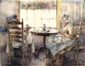 Dwie holenderskie dziewczęta pijące kawę autorstwa Robert Frederick Blum
