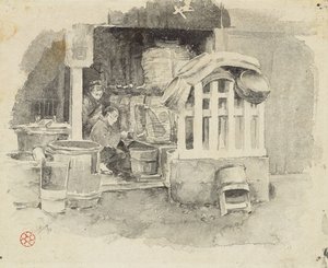 Gdzie sprzedawana jest sake, 1890 autorstwa Robert Frederick Blum