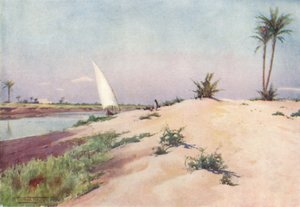 Na kanale Ismailia, niedaleko Tel-El-Kebir, ok. 1880, 1904 autorstwa Robert George Talbot Kelly