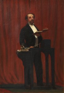 Charles Dickens podczas publicznego czytania, 1858 (olej na kości słoniowej)