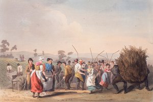 Młócenie rzepaku, 1 listopada 1813 r. autorstwa Robert Havell