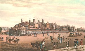 Tower of London, ok. 1821 r. autorstwa Robert Havell