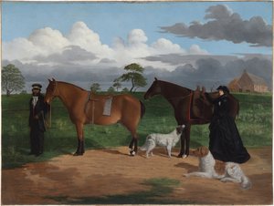 Pani Adolphus Sceales z Black Jimmie na stacji Merrang, 1856 autorstwa Robert Hawker Dowling