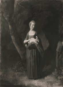Panna Cunningham trzymająca swojego King Charles Spaniela autorstwa Robert Healy