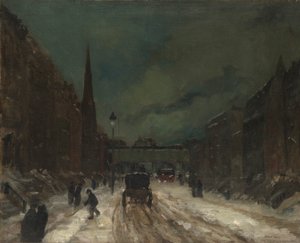 Scena uliczna ze śniegiem (57th Street, NYC.)