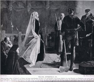Koniec, Fotheringay, 1587, ilustracja z „Historia narodów Hutchinsona”, c.1910
