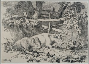 Odpoczynek bydła, 1807 autorstwa Robert Hills