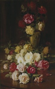 Bez tytułu (Róże), ok. 1905-1915 (olej na płótnie) autorstwa Robert Jenkins Onderdonk