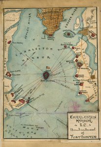 Charleston Harbor S.C. Bombardowanie fortu Sumter. LOC gvhs01.vhs00058