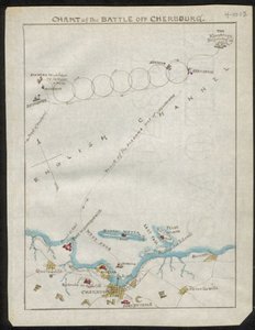 Plan bitwy u wybrzeży Cherbourga. LOC gvhs01.vhs00168