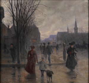 Deszczowy wieczór na Hennepin Avenue, ok. 1902 r.