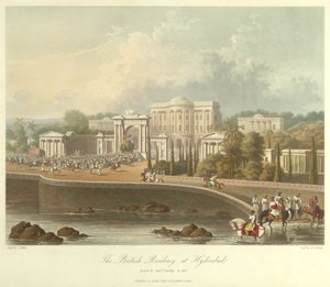 Brytyjska rezydencja w Hyderabadzie, narysowana w 1813 r.