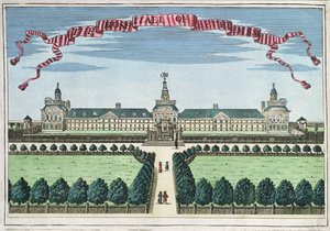 Szpital w Betlejem, z „Księgi perspektyw niezwykłych miejsc w City of London i okolicach”, ok. 1700 autorstwa Robert Morden