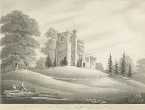 Kościół w Arley: rysunek w sepii, 1824 autorstwa Robert Noyes