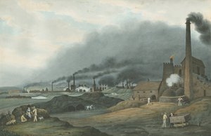 Bilston - Bradley Iron Works: malowanie akwarelą, 1837