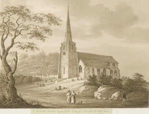 Lichfield - Kościół św. Michała: rysunek w sepii