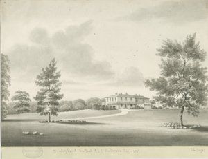 Moseley Court: rysunek rozmyty w sepii, 1837
