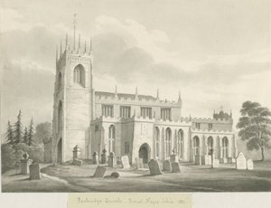 Kościół w Penkridge: rysunek w odcieniu sepii, 1831 autorstwa Robert Noyes