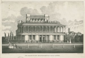 Wolverhampton - Grand Stand na torze wyścigowym: litografia, nd [poł. XIX w.] autorstwa Robert Noyes