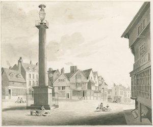 Wolverhampton - Rynek: rysunek w sepii i [połowa XIX w.] (rysunek)