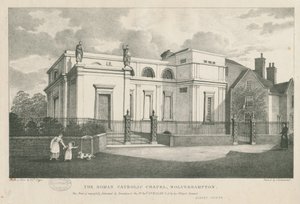Wolverhampton - Kaplica rzymskokatolicka: litografia, bd [ok. 1844] autorstwa Robert Noyes