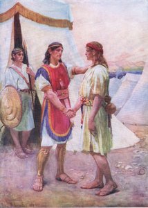 David i Jonathan, z The Bible Picture Book wydanej przez Thomasa Nelsona, ok. 1950 (lito)