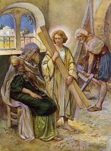 Mały Jezus w warsztacie stolarskim (kolor lito)