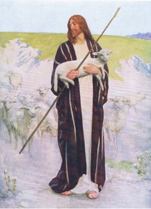 Dobry pasterz, z The Bible Picture Book wydanej przez Thomasa Nelsona, ok. 1950