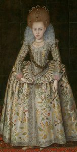 Księżniczka Elżbieta 1596-1662, późniejsza królowa Czech, ca. 1606. autorstwa Robert Peake I
