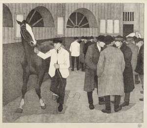 Handlarze koni w Barbakanie, 1921 autorstwa Robert Polhill Bevan