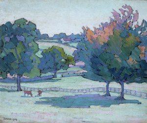 „Klony w Cuckfield, Sussex”, 1914 autorstwa Robert Polhill Bevan