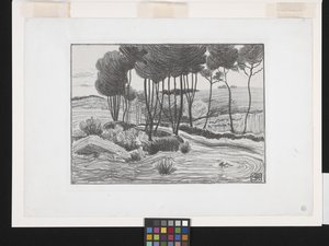 Topole (litografia) autorstwa Robert Polhill Bevan