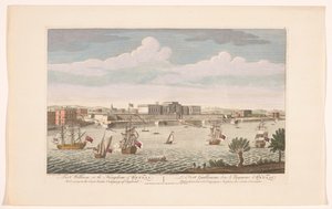 Widok na Fort William w Kalkucie Fort William w królestwie Bengalu. Przynależność do Kompanii Wschodnioindyjskiej Anglii (tytuł na obiekcie) Rozliczenia LZO (tytuł serii) autorstwa Robert Sayer