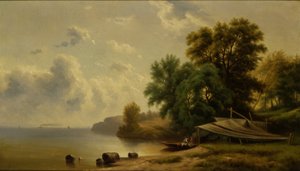 Krajobraz z polem namiotowym, b.d. autorstwa Robert Seldon Duncanson