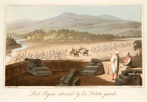 Lord Byron w towarzystwie swoich Suliote Guards, pub. 1825. autorstwa Robert Seymour