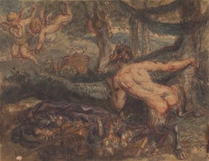 Pan, szpiegostwo, zza drzewa, w Putti, strzelanie strzałami