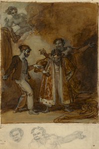 Stephano, Trinculo i Caliban z magiczną szafą Prospera autorstwa Robert Smirke