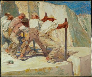 Kamieniarze (olej na płótnie) autorstwa Robert Sterl