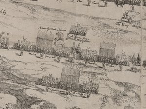 Opis armii koni i stóp Jego Królewskich Mości i Sir Thomasa Fairefaxa; 14 czerwca 1645 autorstwa Robert Streater or Streeter