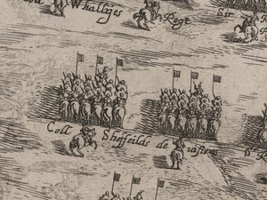 Opis armii koni i stóp Jego Królewskich Mości i Sir Thomasa Fairefaxa; 14 czerwca 1645 autorstwa Robert Streater or Streeter