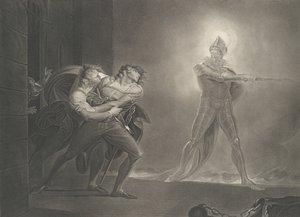 Hamlet, Horatio, Marcellus and the Ghost Shakespeare, Haml..., pierwsze wydanie 1796, wznowienie 1852.