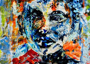 Żywy, abstrakcyjny portret