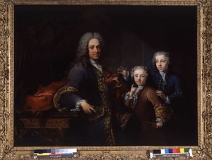 Monsieur de Saint Cannat i jego dzieci (olej na płótnie) autorstwa Robert Tournieres