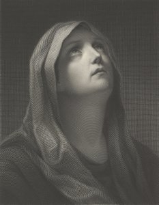 Głowa Dziewicy patrząca w prawo, za Reni, 1869. autorstwa Robert Trossin