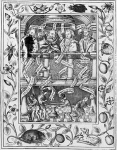 Wielcy alchemicy inspirują pracę w laboratorium z Theatrum Chemicum Britannicum, 1652