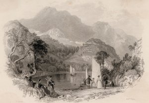 Przełęcz Trossachs, Loch Katrine, Szkocja (grawerowanie)
